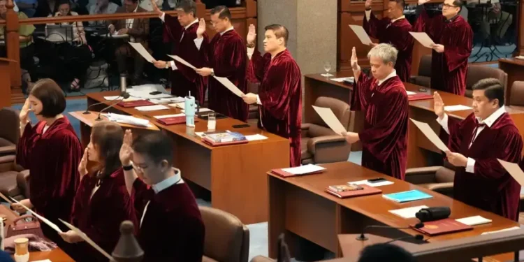 Philippine senators convene as impeachment court for Vice President Sara Duterte - AP Photo/Aaron Favila