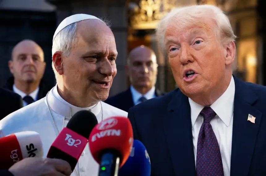 Pope Leo XIV and Donald Trump during political and religious discussions - AP Photo/Gregoria Borgia/Jacquelyn Martin