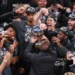 Victor Wembanyama celebrates after Spurs clinch Western Conference title - AP Photo/nate Billings
