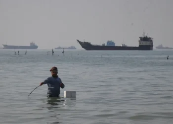 US naval operations guiding ships through Strait of Hormuz - Razieh Poudat/ISNA via AP