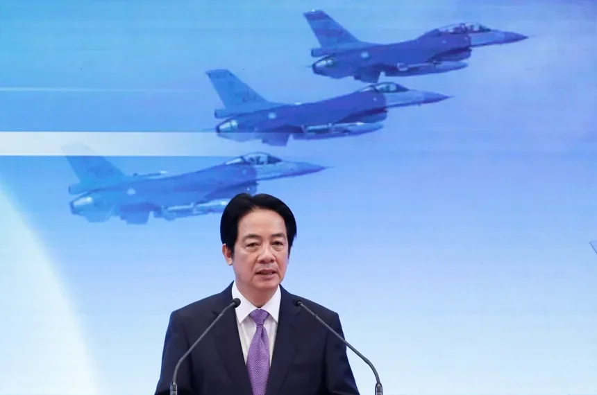 Taiwan President Lai Ching-te speaking about U.S. defense cooperation - AP Photo/Chiang Ying-ying