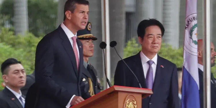 Paraguay and Taiwan leaders meet during diplomatic ceremony in Taipei - AP Photo/Chiang Ying-ying