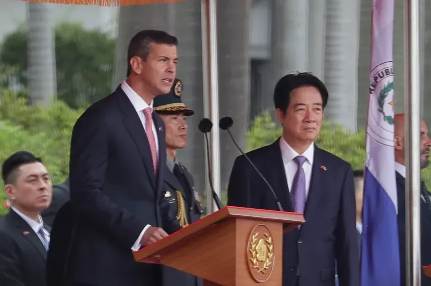 Paraguay and Taiwan leaders meet during diplomatic ceremony in Taipei - AP Photo/Chiang Ying-ying
