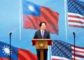 Taiwan and United States flags amid debate over delayed arms sales - Taiwan Presidential Office via AP, File