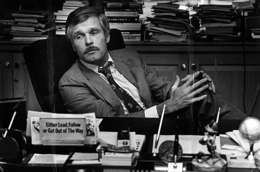 Ted Turner during his years leading CNN and cable television expansion - Nancy Mangiafico/Atlanta Journal-Constitution via AP, File