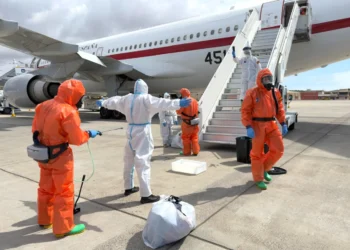 Passengers evacuated from MV Hondius during hantavirus containment operation - AP Photo