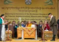 Penpa Tsering attends swearing-in ceremony in Dharamshala with the Dalai Lama - AP Photo/ Shailesh Bhatnagar