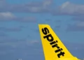 Donald Trump speaking as Spirit Airlines aircraft sits on runway - AP Photo/wilfredo Lee, File