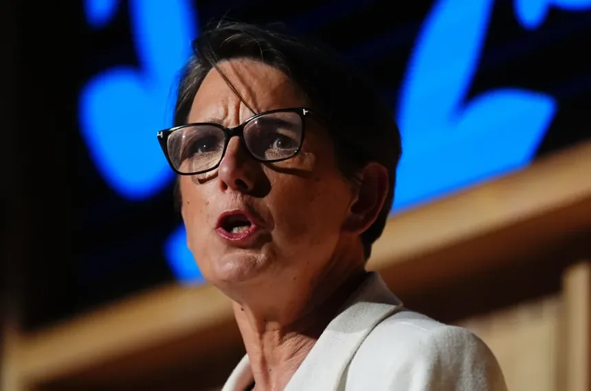 GCHQ director Anne Keast-Butler speaks about AI and cyber threats - Jacod King/PA via AP