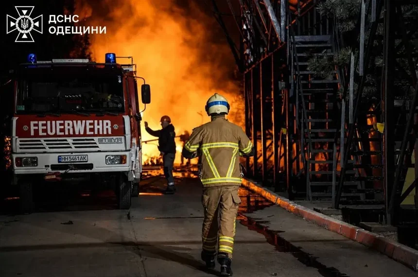 Ukrainian strike damages Russian oil port and tanker operations - Ukrainian Emergency Service via AP