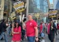 Long Island Rail Road workers picket outside New York Penn Station during strike - AP Photo/Michael R. Sisak