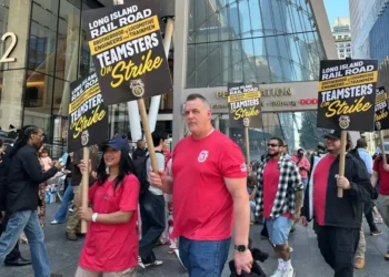 Long Island Rail Road workers picket outside New York Penn Station during strike - AP Photo/Michael R. Sisak