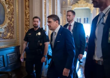Todd Blanche during Justice Department controversy linked to Epstein compensation review - AP Photo/J. Scott Applwewhite