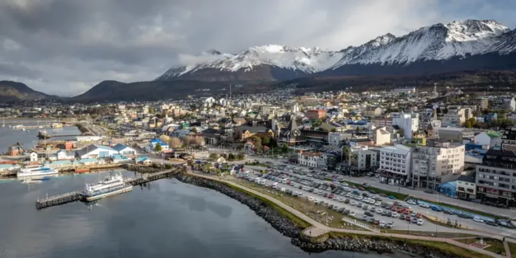 Aerial view of Ushuaia harbor amid hantavirus tourism concerns - AP Photo/Joel Reyero