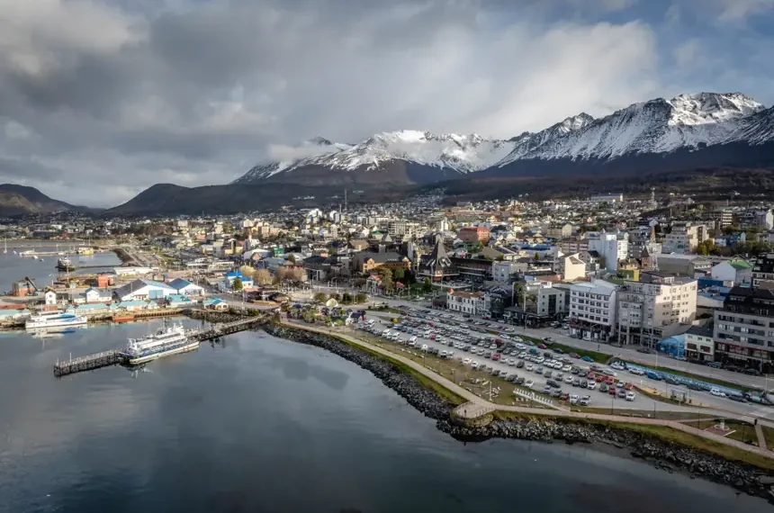 Aerial view of Ushuaia harbor amid hantavirus tourism concerns - AP Photo/Joel Reyero