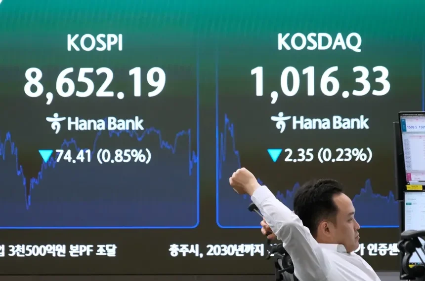 Asian stock market boards as oil prices remain below $80 - AP Photo/Ahn Young-joon