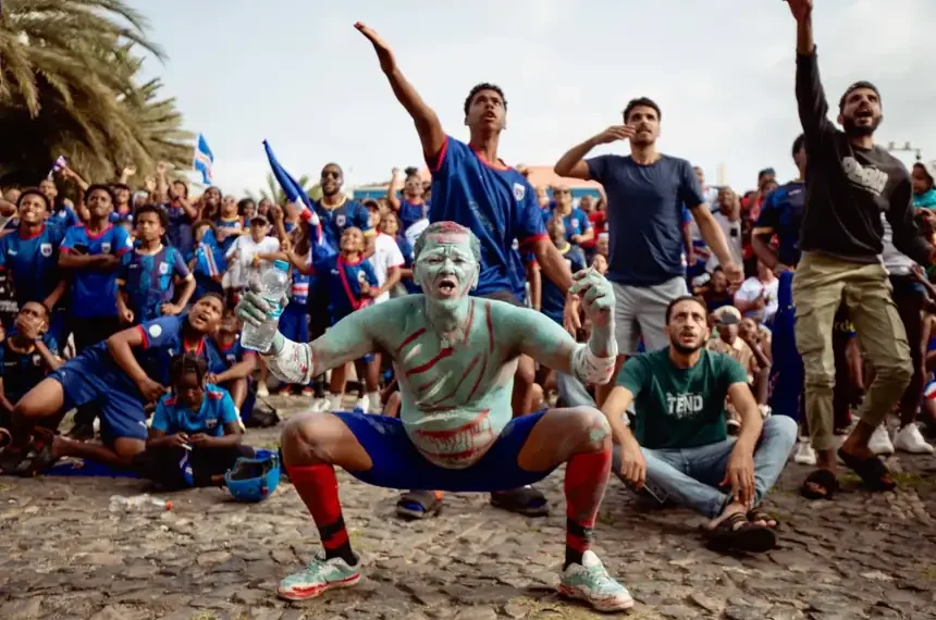 Cape Verde players celebrate historic World Cup debut against Spain - AP Photo/Queila Fernandez