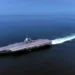 China's Fujian aircraft carrier transiting the Taiwan Strait - Ding Ziyu/Xinhua via AP