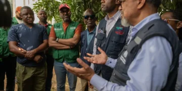 WHO chief visits Ebola treatment center in eastern Congo - AP Photo/Moses Sawasawa