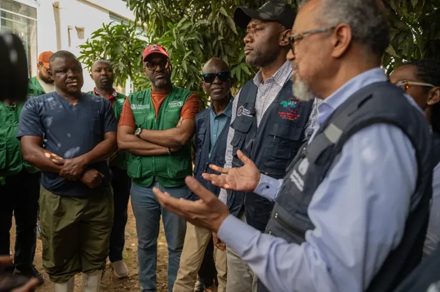 WHO chief visits Ebola treatment center in eastern Congo - AP Photo/Moses Sawasawa