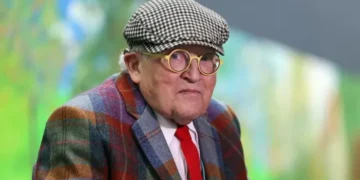 David Hockney artwork displayed during a public exhibition - BBC/Getty Images