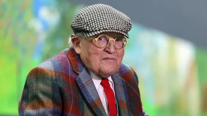 David Hockney artwork displayed during a public exhibition - BBC/Getty Images