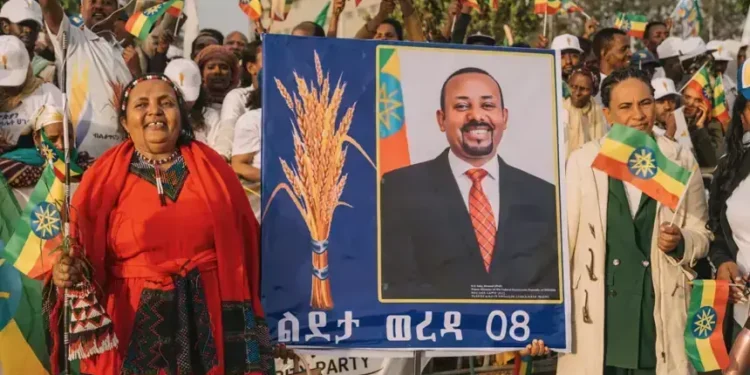 Supporters gather ahead of Ethiopia's national election campaign - AP Photo/Amanuel Sileshi