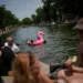 Paris skyline during record-breaking heat wave across - AP Photo/Christophe Ena