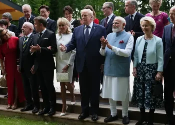Donald Trump speaks during G7 summit discussions in France - AP Photo/Julia Demaree Nikhinson