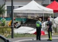 Emergency responders at the site of a fatal aircraft crash in eastern France. - Christian Hartmann/Reuters