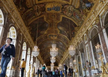 Donald Trump and Emmanuel Macron at Versailles palace event - AP Photo/Amr Nabil, File
