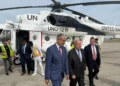 António Guterres visits displaced families in Port-au-Prince Haiti - AP Photo/Danica Coto