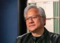 Jensen Huang discussing artificial intelligence and society's future - AP Photo/Jeffrey McWhorter