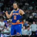 Jalen Brunson celebrates after Knicks clinch NBA championship - AP Photo/Ross D. Franklin