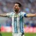 Lionel Messi celebrates after scoring against Algeria at World Cup