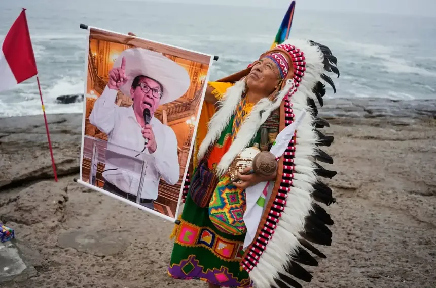 Peruvian shamans perform blessing ritual before presidential runoff election - AP Photo/Martin Mejia