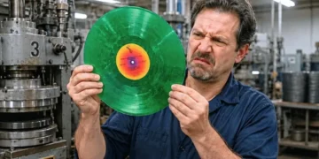 Recycled and virgin vinyl records compared during blind listening tests - Image Credit Headphonesty