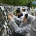Korean adoptees place name tags at memorial wall in Paju - AP Photo/Ahn Young-joon