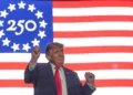 President Trump speaks during America 250 celebration kickoff rally - AP Photo/Jacquelyn Martin