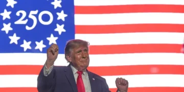 President Trump speaks during America 250 celebration kickoff rally - AP Photo/Jacquelyn Martin