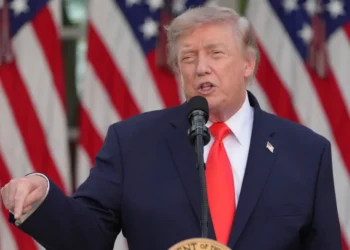 President Donald Trump discusses tariffs targeting countries with digital services taxes. - AP Photo/Jacquelyn Martin