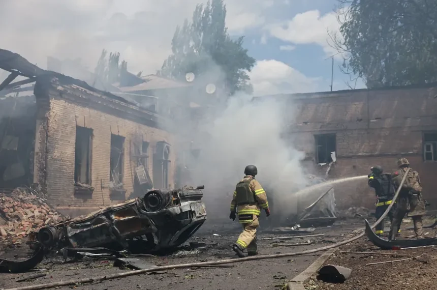 Ukrainian drone operations target Russian regions during overnight military offensive - AP Photo/Evgeniy Maloletka