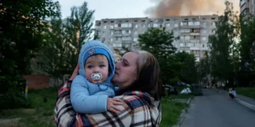 Emergency crews respond after Russian strikes hit Kyiv - AP Photo/Evgeniy Maloletka