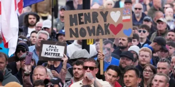 Protesters gather following scrutiny of UK police response - Gareth Fuller/PA via AP