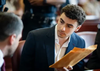 Luigi Mangione appears in court during murder proceedings - AP Photo/Angelina Katsanis, Pool