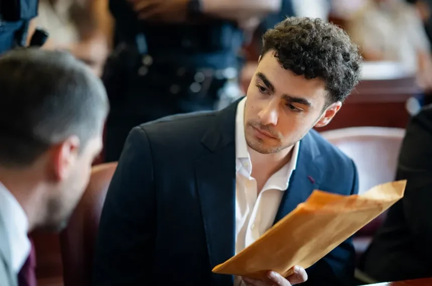 Luigi Mangione appears in court during murder proceedings - AP Photo/Angelina Katsanis, Pool