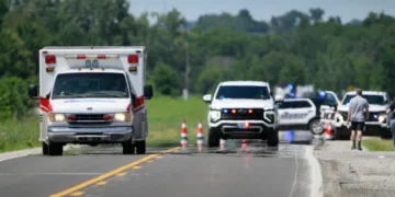 Crash investigation at Missouri skydiving airport site - AP Photo/Reed Hoffman