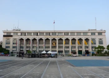 Front view of Bangkok City Hall in Bangkok, Thailand.
