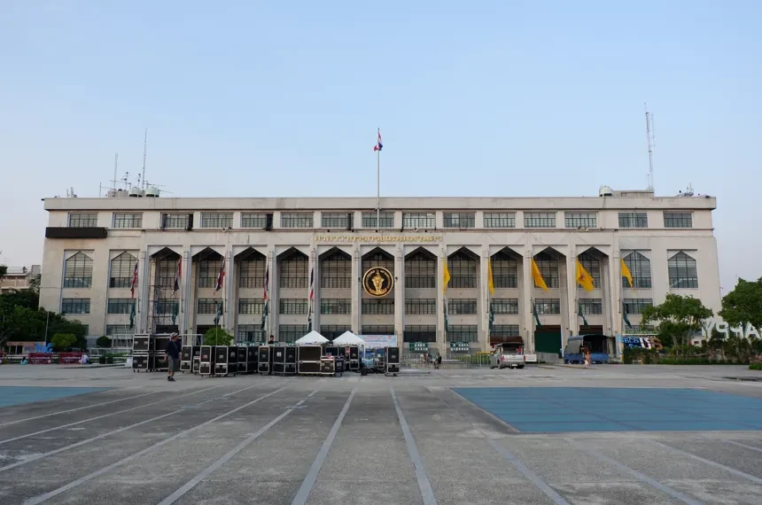 Front view of Bangkok City Hall in Bangkok, Thailand.