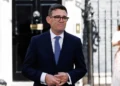 Andy Burnham arrives outside 10 Downing Street in London after becoming the United Kingdom's prime minister.